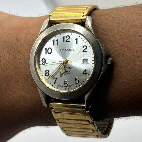 Silver & Gold Times Square Men's Watch - Picture 1 of 3